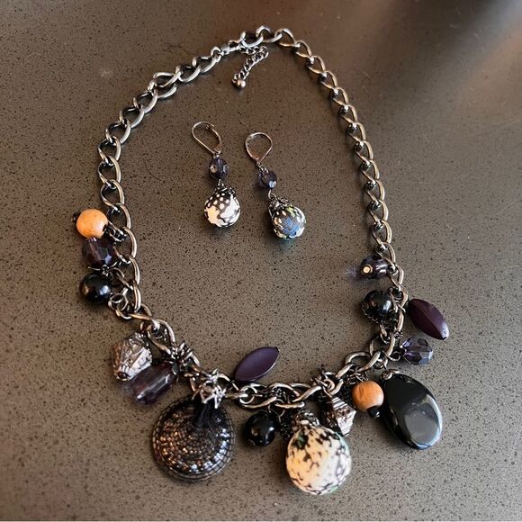 Eclectic Charm Necklace and Earring Set - Picture 2 of 6